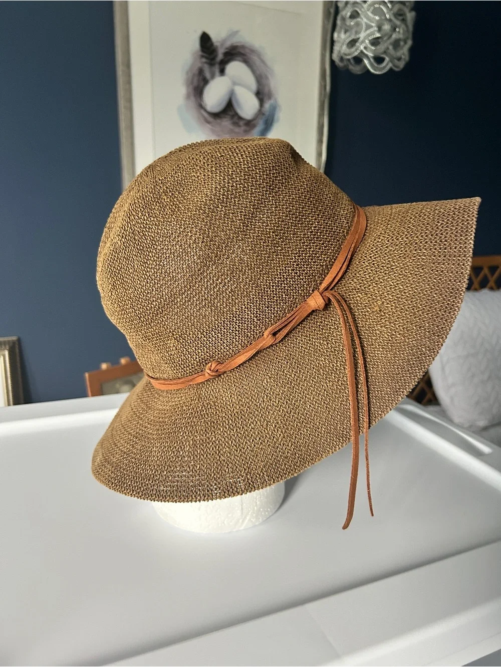 Marcus Adler NY Brown Open-Knit Packable Sun Hat – Like New